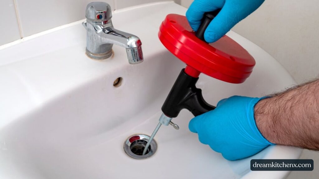 Cleaning a kitchen sink drain