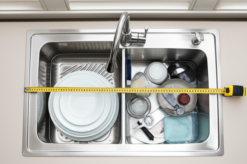 Generate a high-quality, relevant image prompt for an article about: How Big Can A Double Bowl Sink