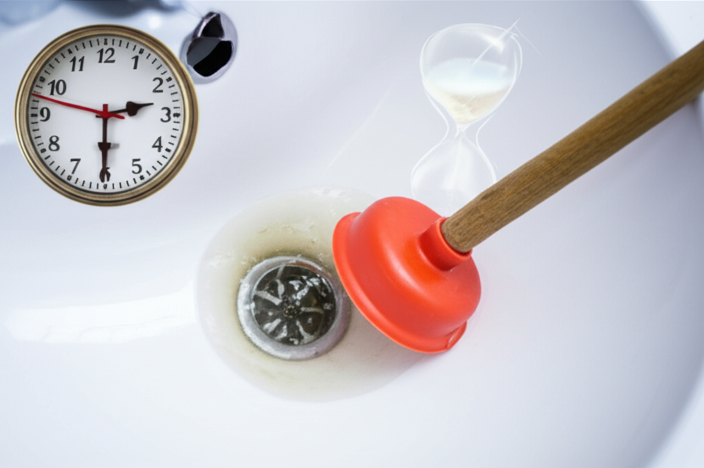 Generate a high-quality, relevant image prompt for an article about: How Long: Best Drain Unclogging
