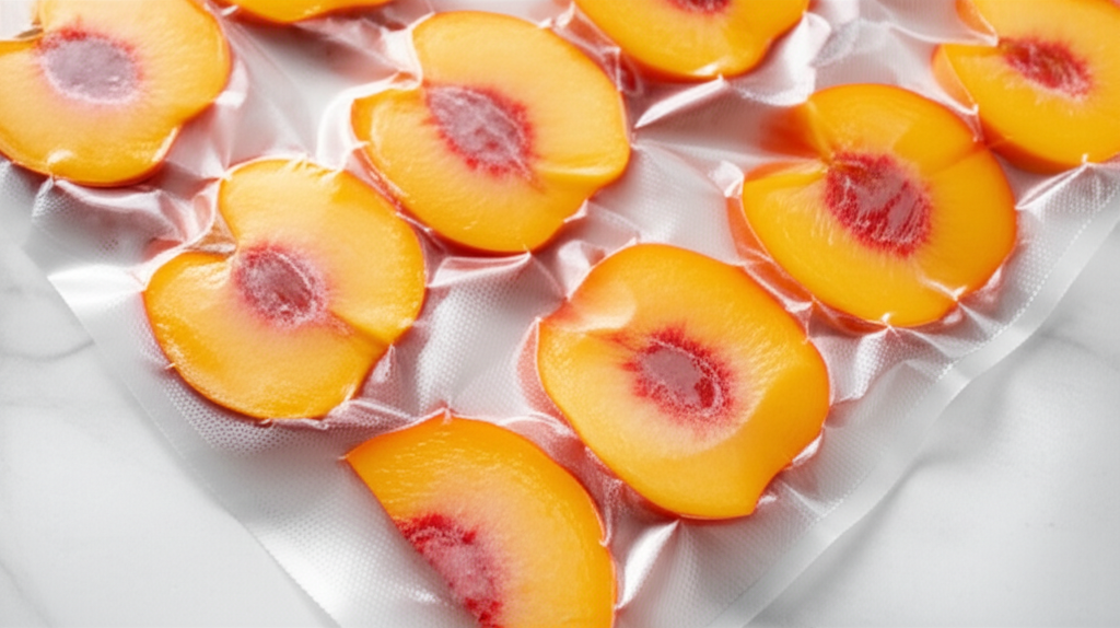 Generate a high-quality, relevant image prompt for an article about: Can You Freeze Peaches With Vac